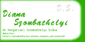 diana szombathelyi business card