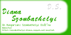 diana szombathelyi business card